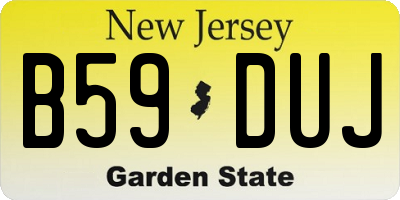 NJ license plate B59DUJ