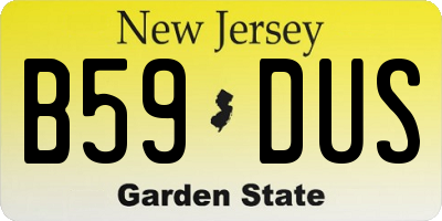 NJ license plate B59DUS