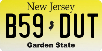 NJ license plate B59DUT