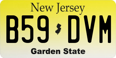 NJ license plate B59DVM
