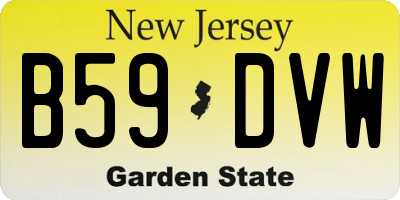 NJ license plate B59DVW
