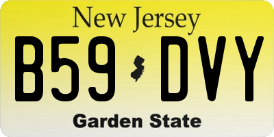 NJ license plate B59DVY