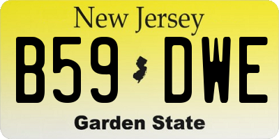 NJ license plate B59DWE