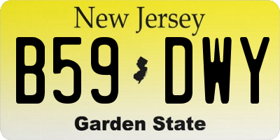 NJ license plate B59DWY