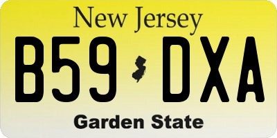NJ license plate B59DXA