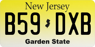 NJ license plate B59DXB