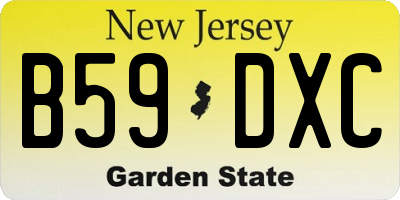 NJ license plate B59DXC