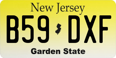NJ license plate B59DXF