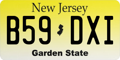 NJ license plate B59DXI