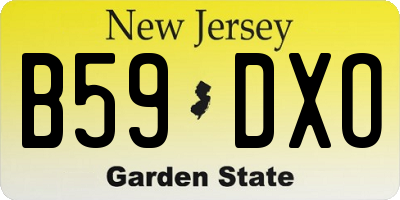 NJ license plate B59DXO