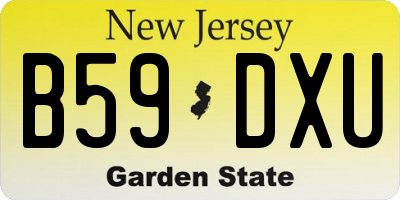 NJ license plate B59DXU