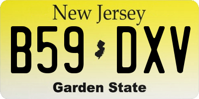 NJ license plate B59DXV