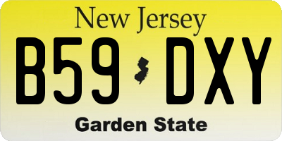 NJ license plate B59DXY