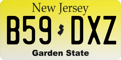 NJ license plate B59DXZ