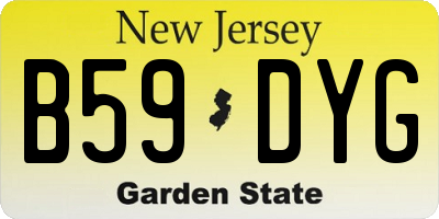 NJ license plate B59DYG
