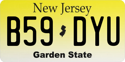 NJ license plate B59DYU