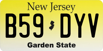 NJ license plate B59DYV