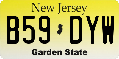 NJ license plate B59DYW