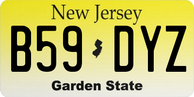 NJ license plate B59DYZ