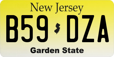 NJ license plate B59DZA