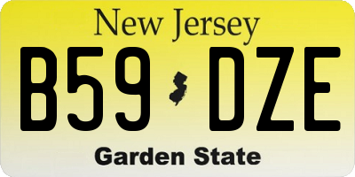 NJ license plate B59DZE