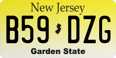 NJ license plate B59DZG