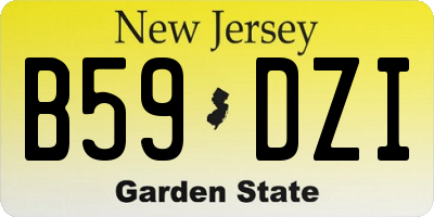 NJ license plate B59DZI