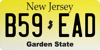 NJ license plate B59EAD