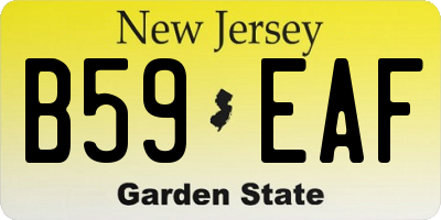 NJ license plate B59EAF