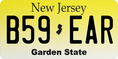 NJ license plate B59EAR
