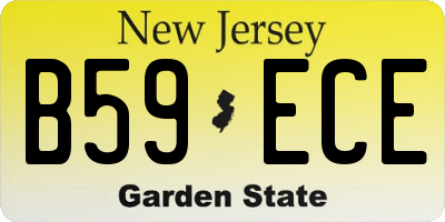 NJ license plate B59ECE