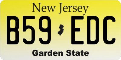 NJ license plate B59EDC