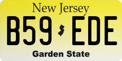 NJ license plate B59EDE