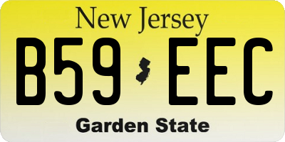 NJ license plate B59EEC