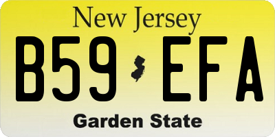 NJ license plate B59EFA