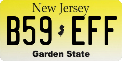 NJ license plate B59EFF