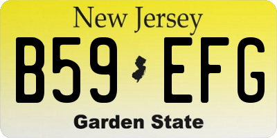 NJ license plate B59EFG