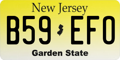 NJ license plate B59EFO