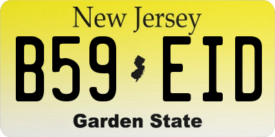NJ license plate B59EID