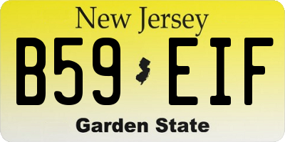 NJ license plate B59EIF