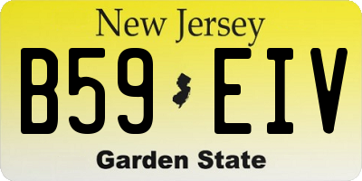 NJ license plate B59EIV