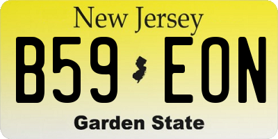 NJ license plate B59EON