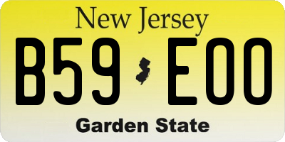 NJ license plate B59EOO