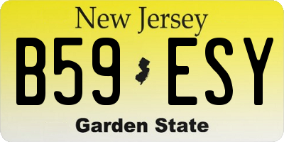 NJ license plate B59ESY