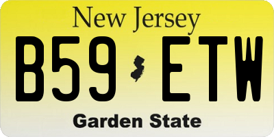 NJ license plate B59ETW