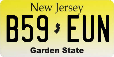 NJ license plate B59EUN