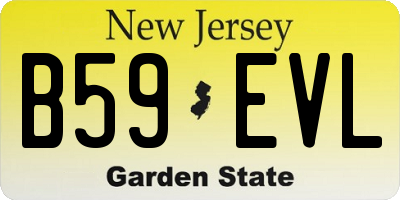 NJ license plate B59EVL