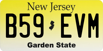 NJ license plate B59EVM