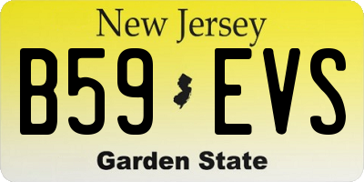 NJ license plate B59EVS