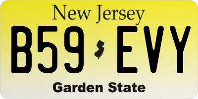 NJ license plate B59EVY